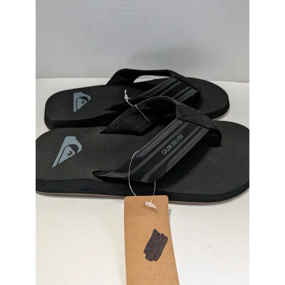 Quiksilver Monkey Wrench Mens Sandals Black Flip Flops AQYL100048 Size 6 NEW